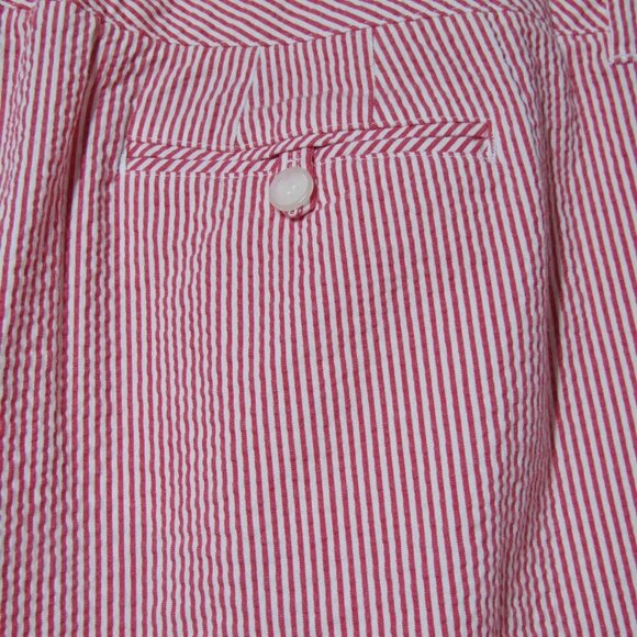 TALBOTS NWOT Pink Stripe SEERSUCKER 24W petite Beach Coastal Cruise Shorts - Picture 3 of 7